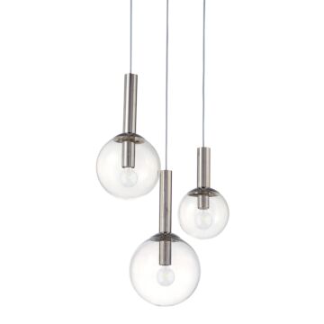 Bubbles Three Light Pendant in Polished Nickel by Sonneman