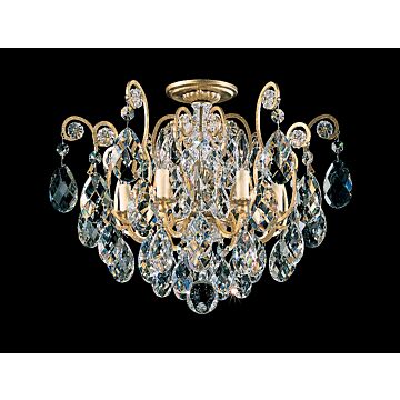 Renaissance Six Light Semi Flush Mount in Black by Schonbek