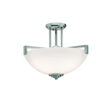 Eileen Three Light Pendant Semi Flush Mount in Brushed Nickel by Kichler