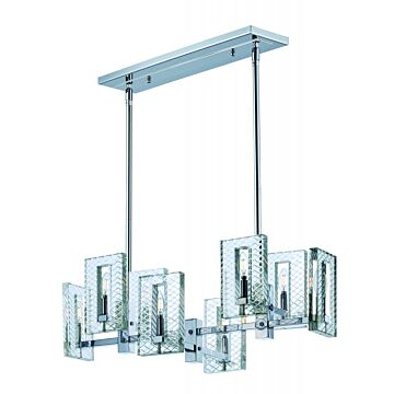 Suave Eight Light Linear Chandelier in Polished Nickel by Maxim