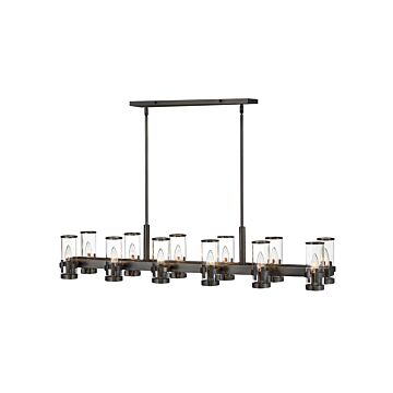 Hinkley Reeve 12-Light Linear Chandelier In Black Oxide
