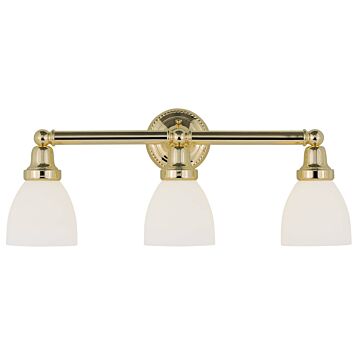 Classic 3-Light Bathroom Vanity Light in Polished Brass