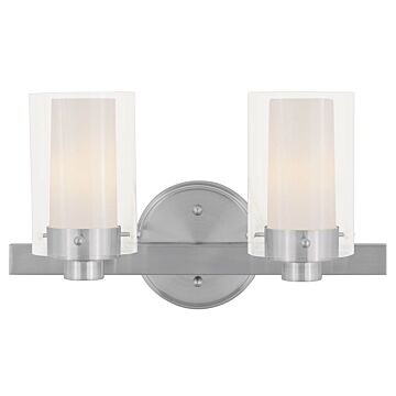Manhattan 2-Light Bathroom Vanity Light in Brushed Nickel