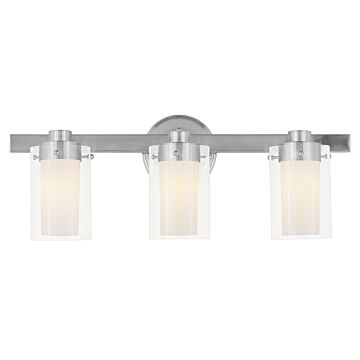 Manhattan 3-Light Bathroom Vanity Light in Brushed Nickel