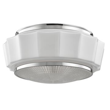 Odessa Three Light Flush Mount in Polished Nickel by Hudson Valley