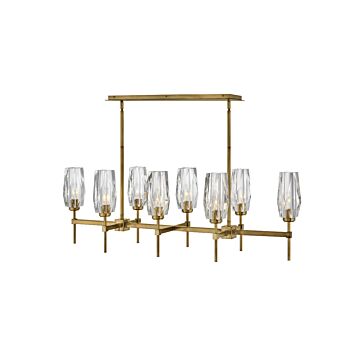 Hinkley Ana 8-Light Linear Chandelier In Heritage Brass