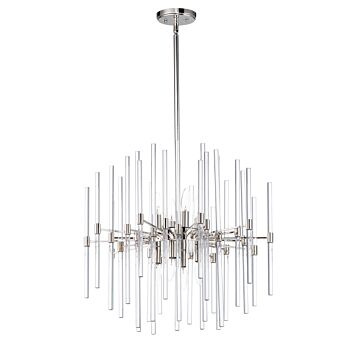 Divine Eight Light Chandelier in Polished Nickel by Maxim