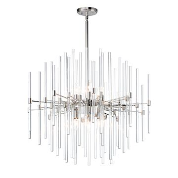 Divine Eight Light Pendant in Polished Nickel by Maxim