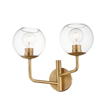 Branch Two Light Bath Vanity in Natural Aged Brass by Maxim