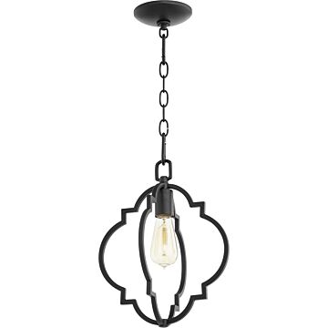 Quorum Dublin Quatrefoil 11 Inch Pendant Light in Noir