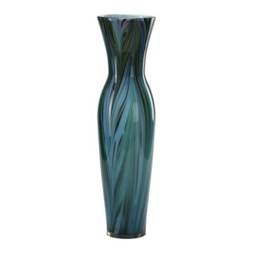 Peacock Feather Vase in Multi Colored Blue by Cyan