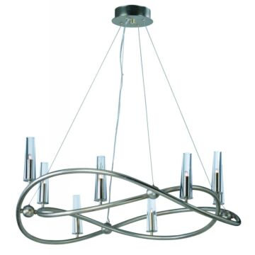 Entwine Eight Light Chandelier in Golden Silver by Maxim