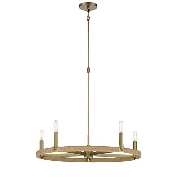 Minka Lavery 5 Light Transitional Chandelier in Soft Brass