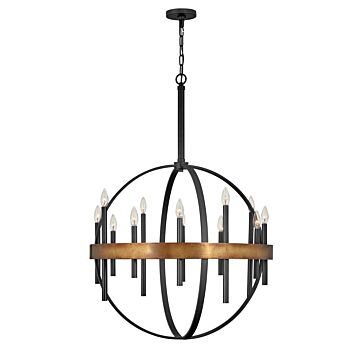 Hinkley Wells 12-Light Pendant In Weathered Brass