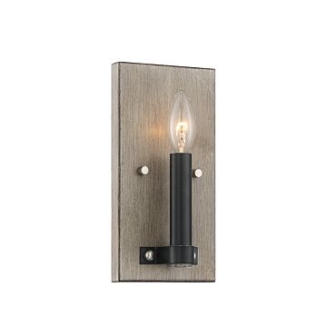 Minka Lavery Rawson Ridge Wall Sconce in Aged Silverwood And Coal
