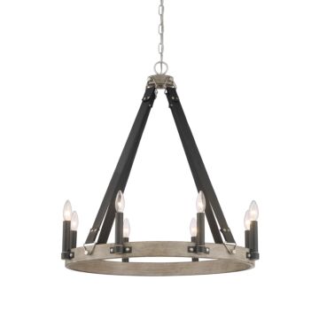 Minka Lavery Rawson Ridge 8 Light Chandelier in Aged Silverwood And Coal
