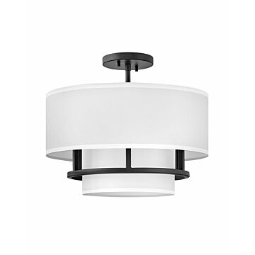 Hinkley Graham 3-Light Semi-Flush Ceiling Light In Black