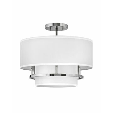 Hinkley Graham 3-Light Semi-Flush Ceiling Light In Polished Nickel