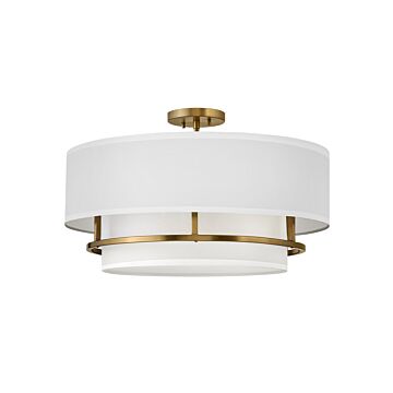 Hinkley Graham 4-Light Semi-Flush Ceiling Light In Lacquered Brass