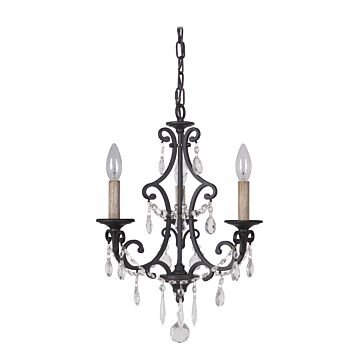 Bentley Three Light Chandelier in Matte Black by Craftmade