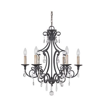 Bentley Six Light Chandelier in Matte Black by Craftmade