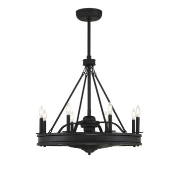 Lyon Eight Light Fan D'lier in Matte Black by Savoy House