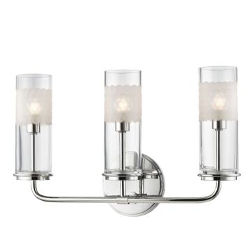 Wentworth Three Light Wall Sconce in Polished Nickel by Hudson Valley
