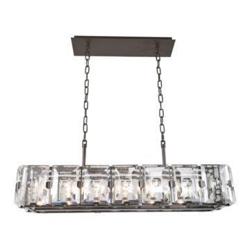 Giada Seven Light Island Pendant in Dark Bronze by Kalco