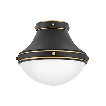Hinkley Oliver 1-Light Flush Mount Ceiling Light In Black