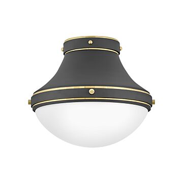 Hinkley Oliver 1-Light Flush Mount Ceiling Light In Dark Matte Grey