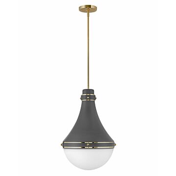 Hinkley Oliver 1-Light Pendant In Dark Matte Grey