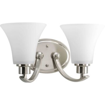 Joy 2-Light Bathroom Vanity Light Bracket in Brushed Nickel
