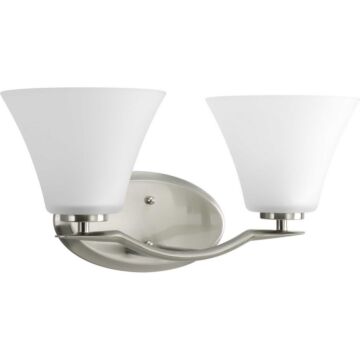 Bravo 2-Light Bathroom Vanity Light Bracket in Brushed Nickel