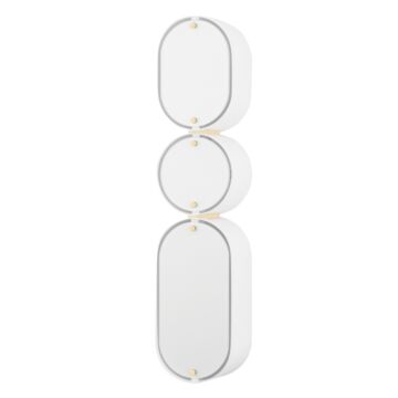 Opal Three Light Wall Sconce in Soft White Vintage Brass by Corbett Lighting