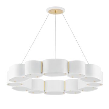 Opal 12 Light Chandelier in Soft White Vintage Brass by Corbett Lighting