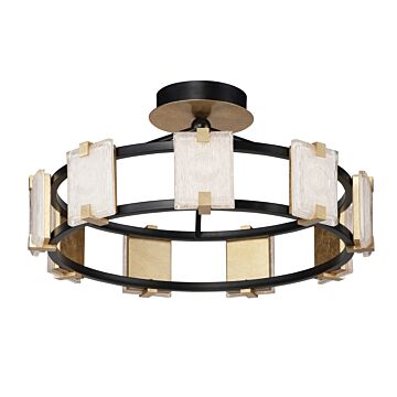 Radiant LED Flush Mount in Black   Gold Leaf by Maxim