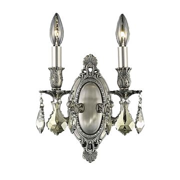 Rosalia 2-Light Wall Sconce in Pewter