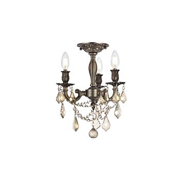 Rosalia 3-Light Flush Mount in Pewter