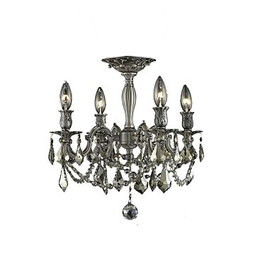 Rosalia 4-Light Flush Mount in Pewter