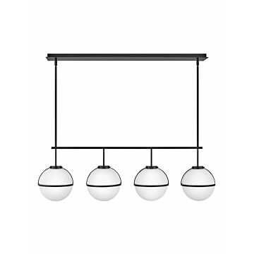 Hinkley Hollis 4-Light Linear Chandelier In Black