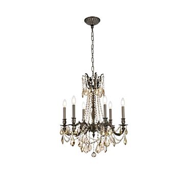 Rosalia 6-Light Chandelier in Pewter