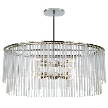 Crystorama Bleecker 8 Light 19 Inch Modern Chandelier in Polished Chrome