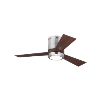 Monte Carlo Clarity II 42 Inch LED Flush Mount Ceiling Fan in Brushed Steel