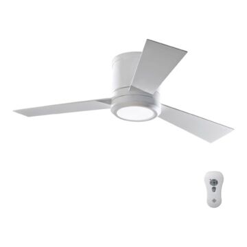 Monte Carlo Clarity II 42 Inch Flush Mount Ceiling Fan in Matte White