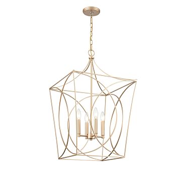 Tracy Four Light Pendant in Painted Modern Gold by Millennium