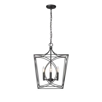 Tracy Four Light Pendant in Matte Black by Millennium