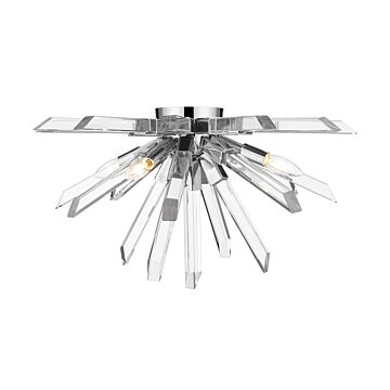 Z-Lite Burst 4-Light Flush Mount Ceiling Light In Chrome