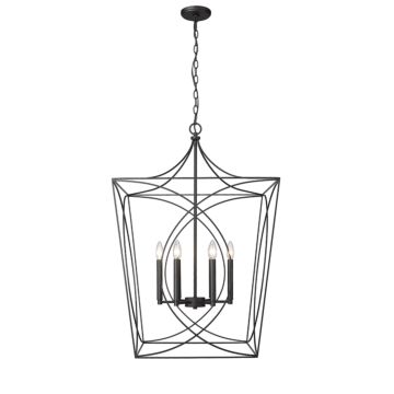 Tracy Six Light Pendant in Matte Black by Millennium