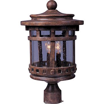 Santa Barbara VX Three Light Outdoor Pole Post Lantern in Sienna by Maxim
