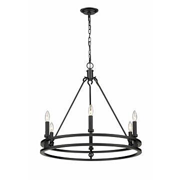 Z-Lite Dennison 6-Light Chandelier In Matte Black
